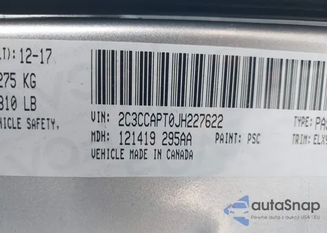2018 Chrysler 300 300C z USA, uszkodzony, nr VIN 2C3CCAPT0JH227622